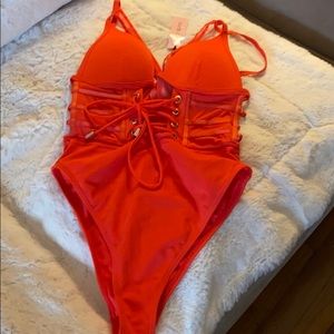 Coral bathing suit